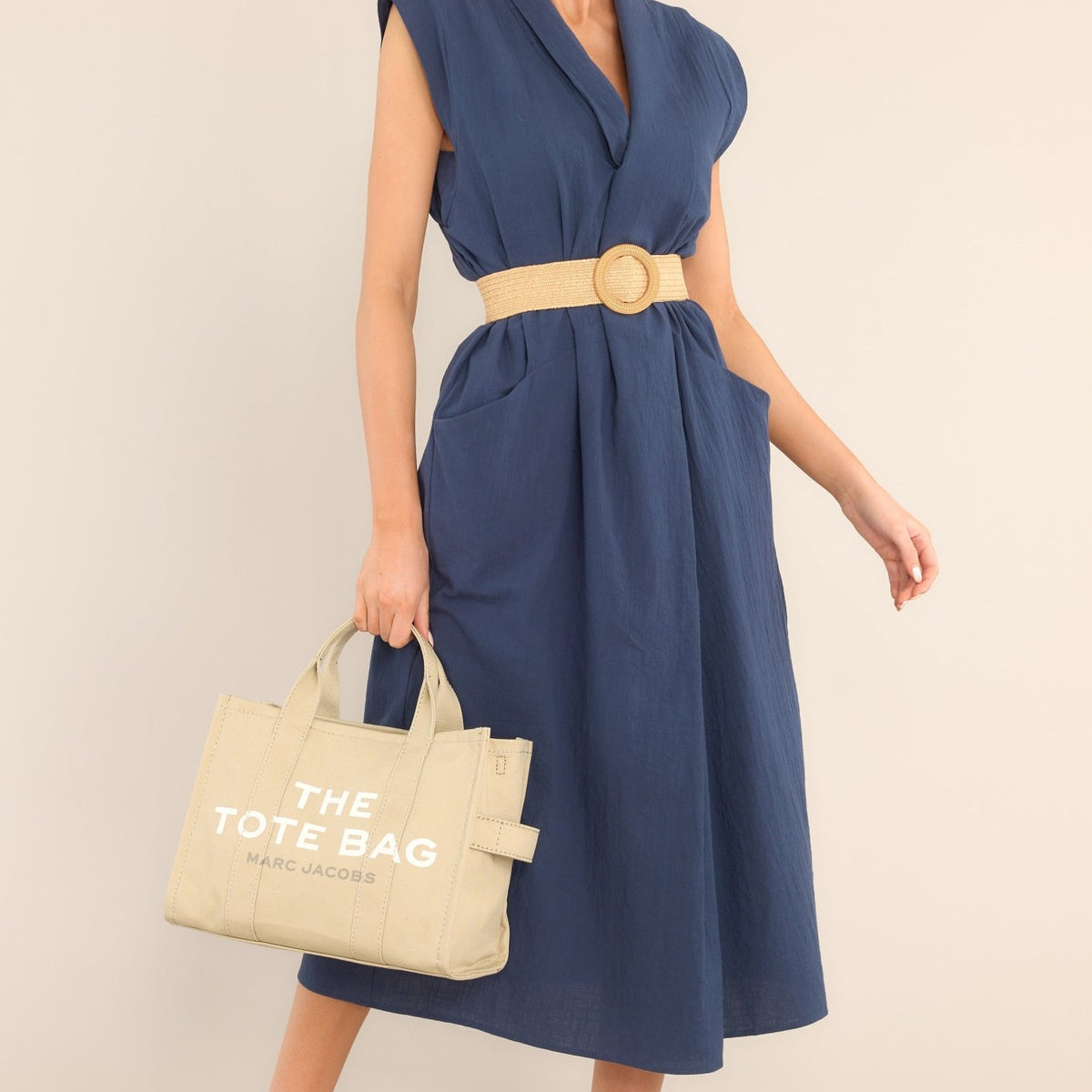 navy belted midi dress Navy Blue Belted Cotton Midi Dress - All Dresses