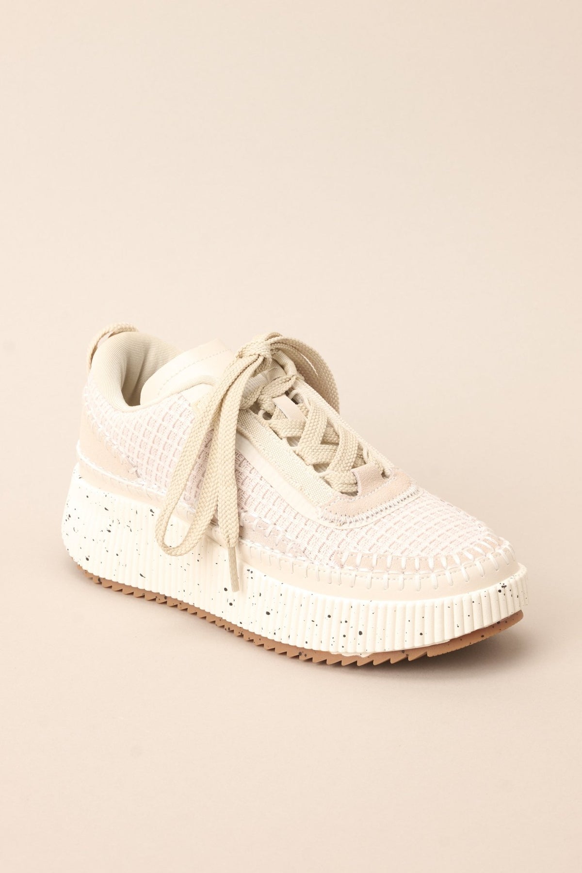 Women's Beige Knitted Sneakers