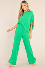 Dreaming Of New Green One Shoulder Jumpsuit - Red Dress