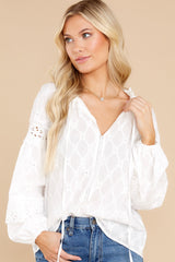 Enchanted Love White Lace Top - Red Dress