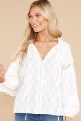 Enchanted Love White Lace Top - Red Dress
