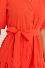 Eternal Flame Red Button Front Maxi Dress - Red Dress