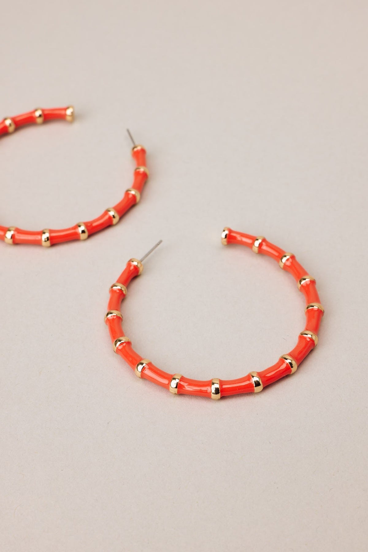Rumi Red Hoop Earrings main image 1