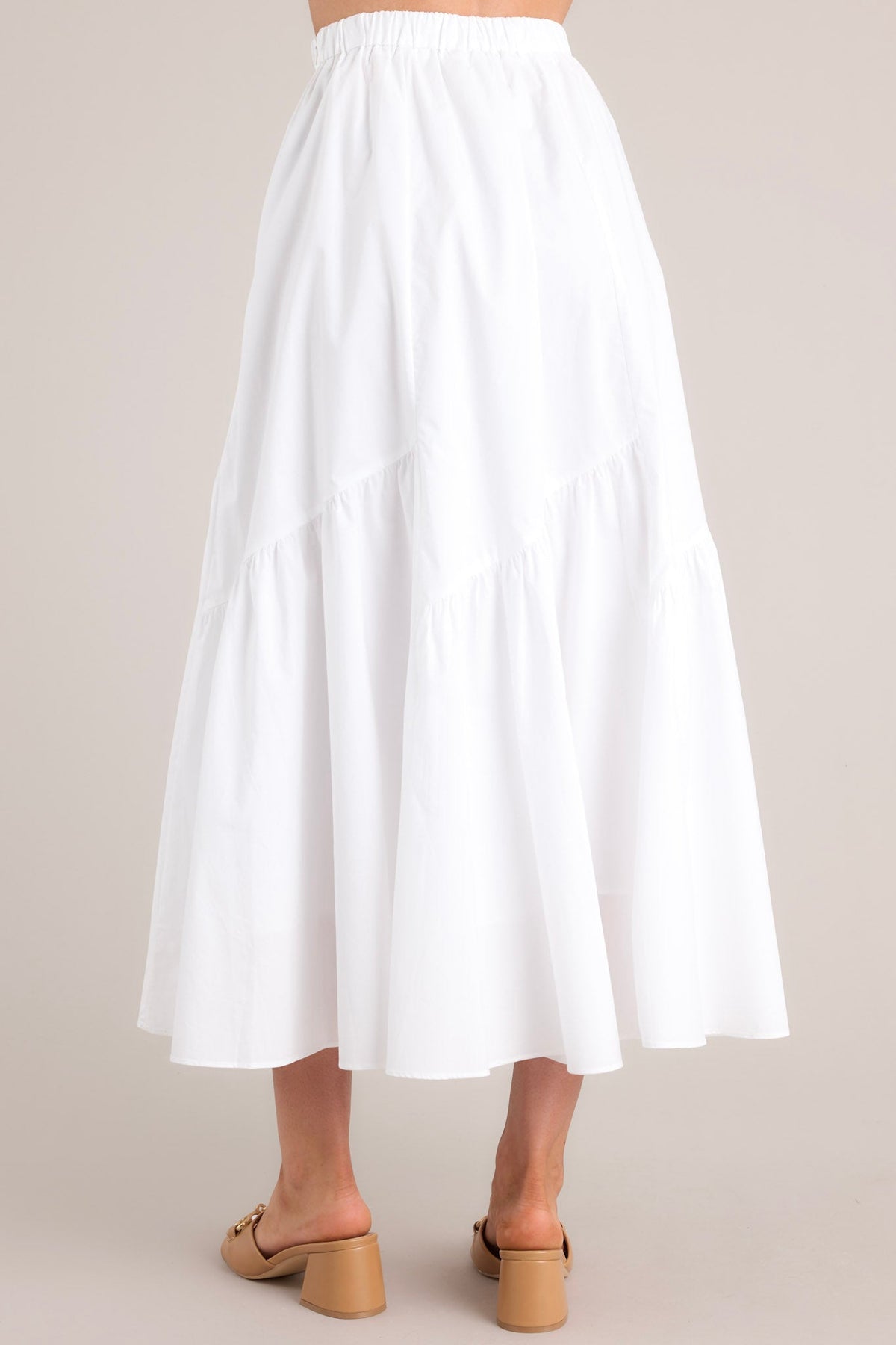 White Cotton Midi Skirt All Bottoms Red Dress — free download