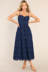 Everything Is Possible Navy Lace Maxi Dress - Red Dress