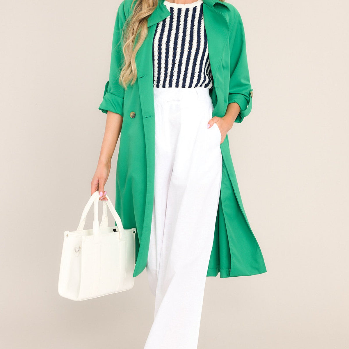 Kelly Green Trench Coat - All Coats | Red Dress