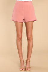 Figure You Out Dusty Rose Shorts - Red Dress