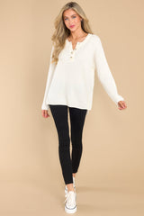 Fireside Chic Ivory Sweater - Red Dress
