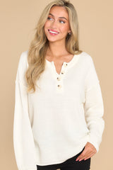 Fireside Chic Ivory Sweater - Red Dress