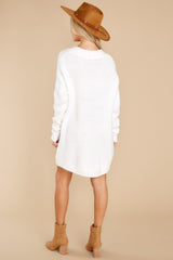 Forever In Love Ivory Tunic Sweater - Red Dress