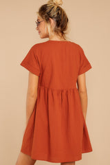 From Your Dreams Rust Orange Dress - Red Dress