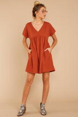 From Your Dreams Rust Orange Dress - Red Dress