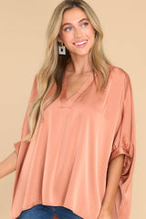 Fun And Flirty Copper Top - Red Dress