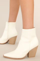Gentle Persuasion Ivory Ankle Booties - Red Dress