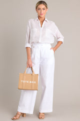 Get What You Need White Linen Pants - Red Dress