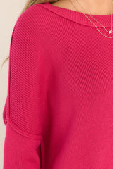 Giving Cheers Hot Pink Cotton Sweater - Red Dress