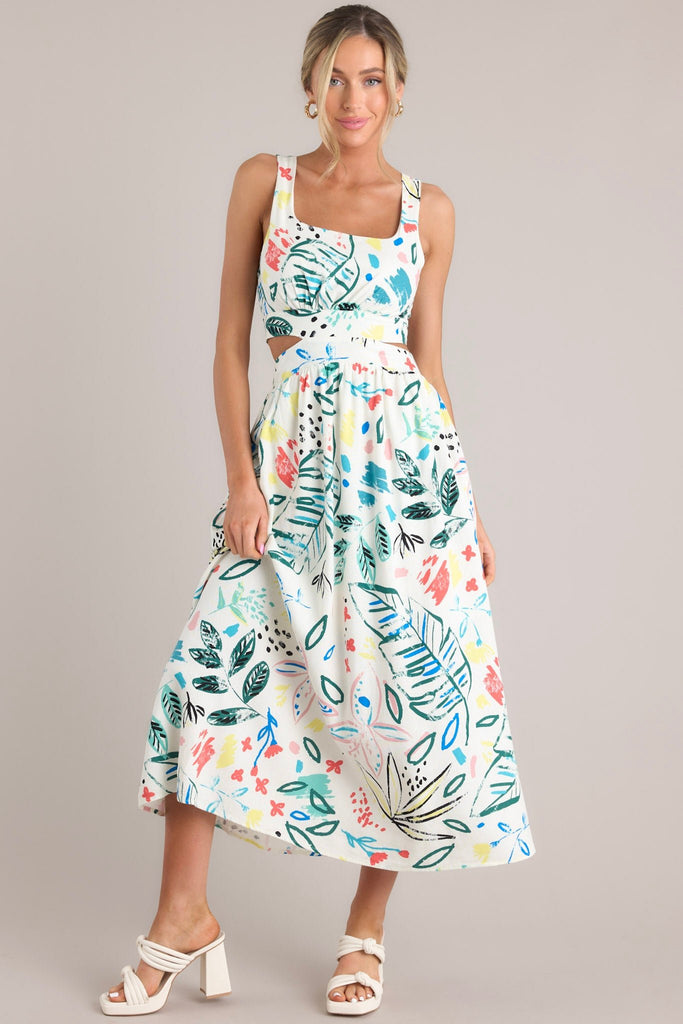 Tropical Tide Maxi Dress White main image 1