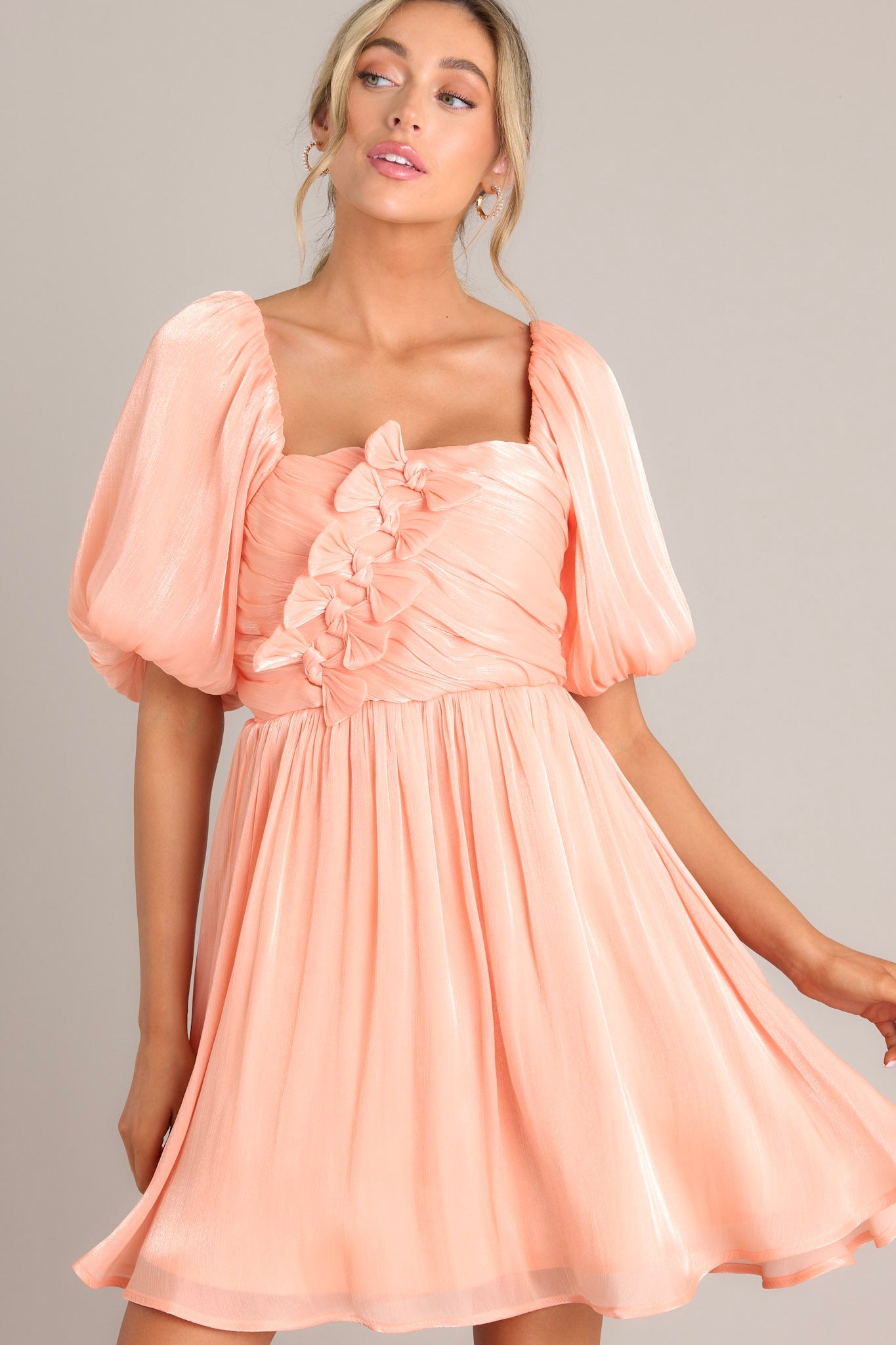 Peach Colored Mini Dress