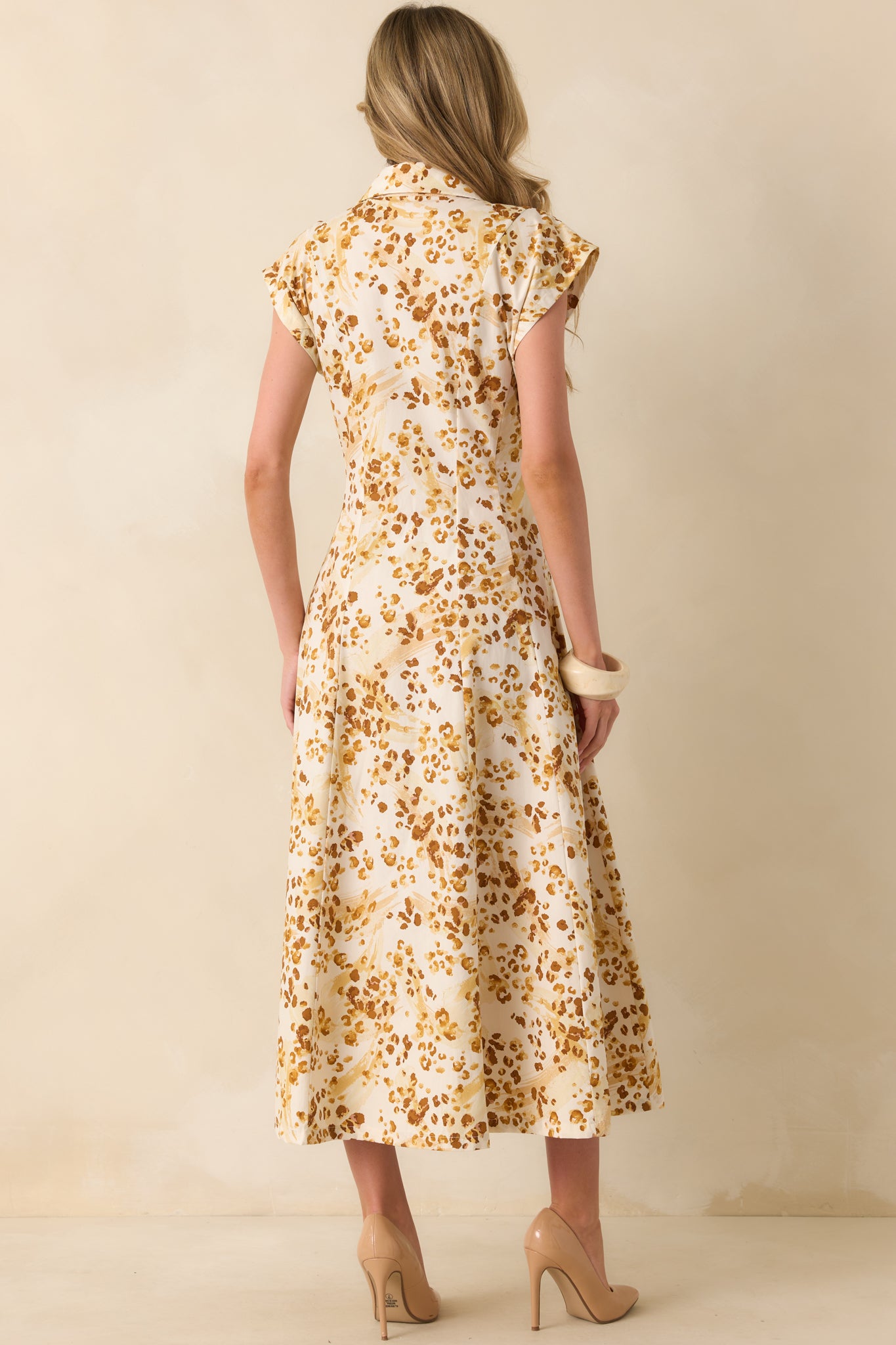 slim fit dress slacks Golden Yellow Print Cotton Maxi Dress - Shirt Dresses