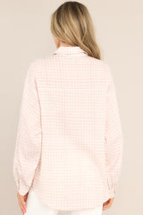 Grab The Chance Pink Gingham Button Front Top - Red Dress