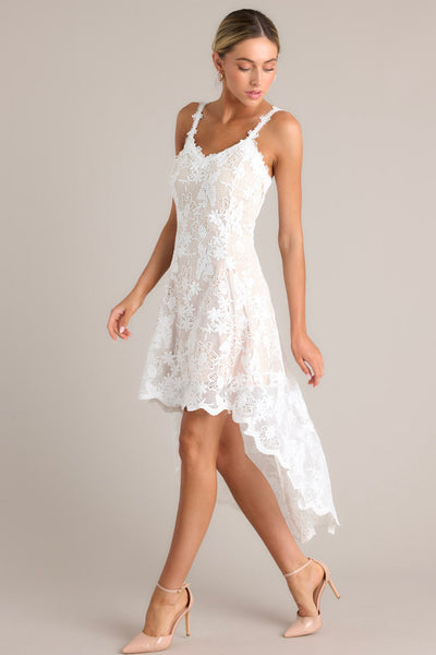 White Lace High Low Dress - All Dresses | Red Dress White Lace High Low Dress - All Dresses | Red Dress