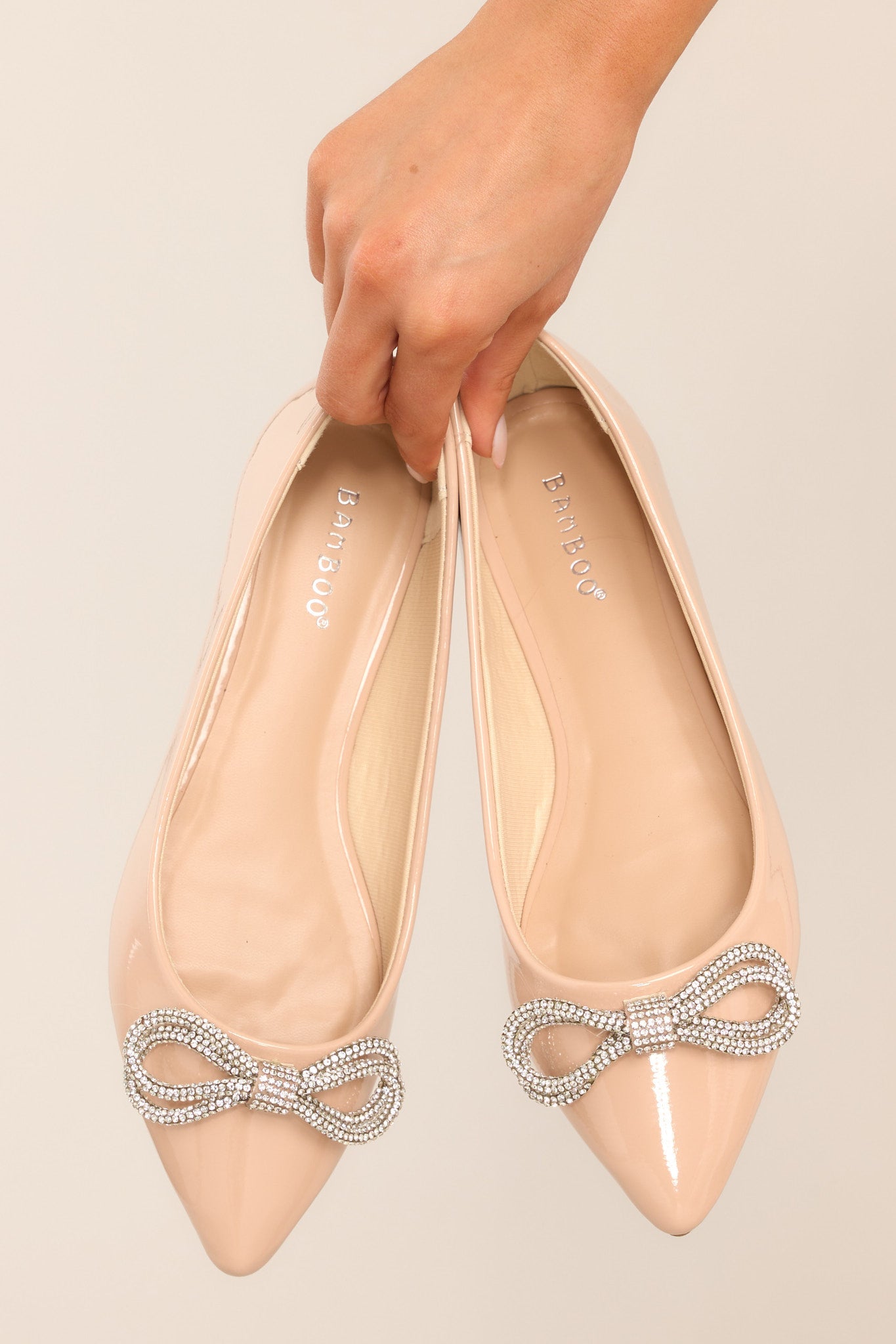 Dazzling Nude Ballet Flats - All Shoes Red Dress