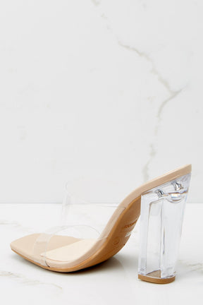 Nude Matte And Clear Heels - All Heels | Red Dress