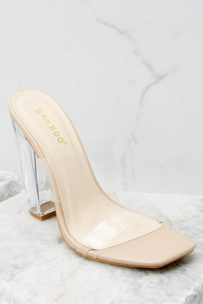 Nude Matte And Clear Heels - All Heels | Red Dress