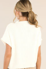 Granting Grace Ivory Pullover Sweater Top - Red Dress
