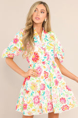 Grow Laughter Pink Floral Mini Dress - Red Dress