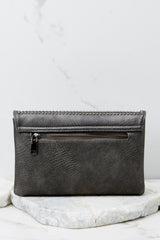 Hard To Say Charcoal Clutch - Red Dress