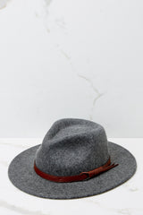 Here's Looking At You Grey Fedora - Red Dress