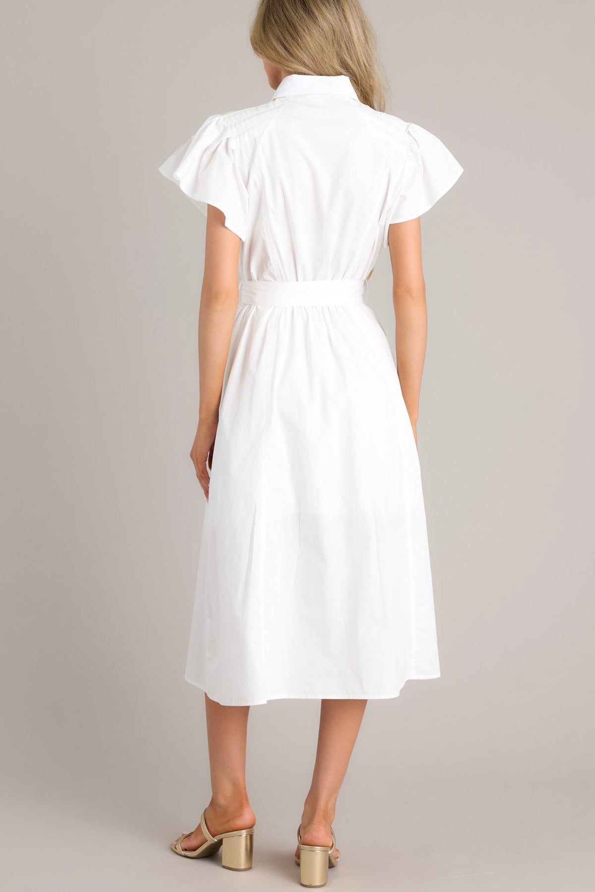 Printed Button-Up Midi Shirt Dress main image 1