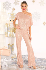 Impressively Iconic Rose Gold Sequin Pants - Red Dress
