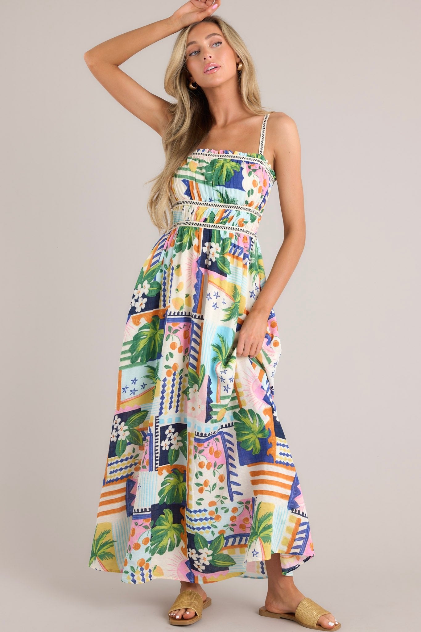 Kendall Blue Tropical Dress main image 0