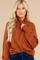 In The Woods Caramel Sweater - Red Dress