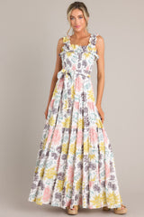 Inner Chaos Ivory Floral Print Maxi Dress - Red Dress