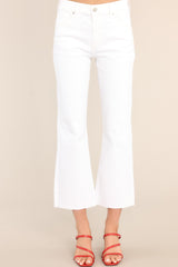 Into It White Cropped Flare Jeans - Red Dress