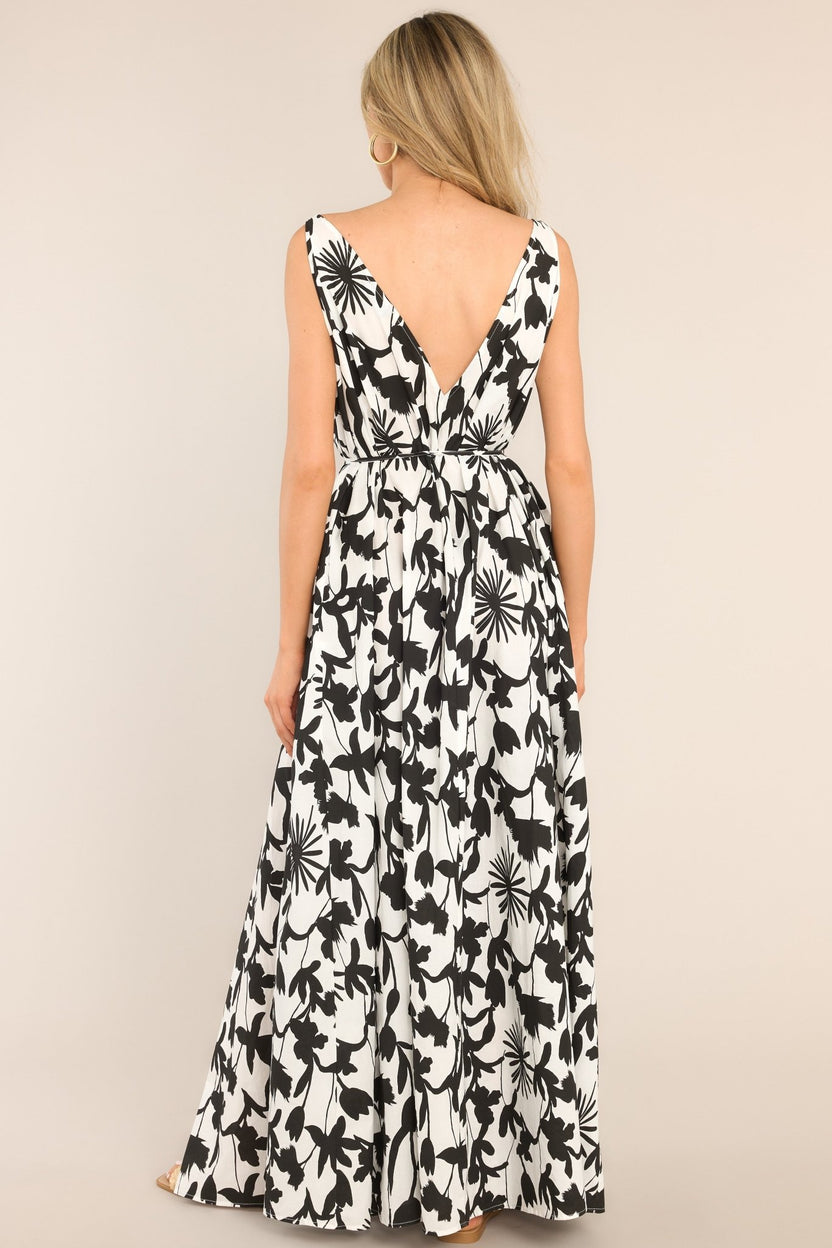 Women Black & White Printed Ethnic Maxi Dress