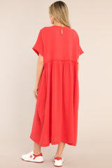 It Was Kismet Cherry Midi Dress - Red Dress