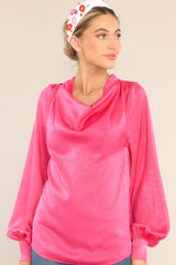 It's My Moment Peony Pink Bow Back Blouse - Red Dress