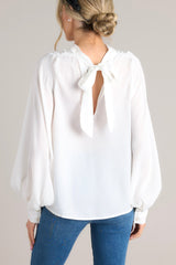 It's My Moment White Bow Back Blouse - Red Dress