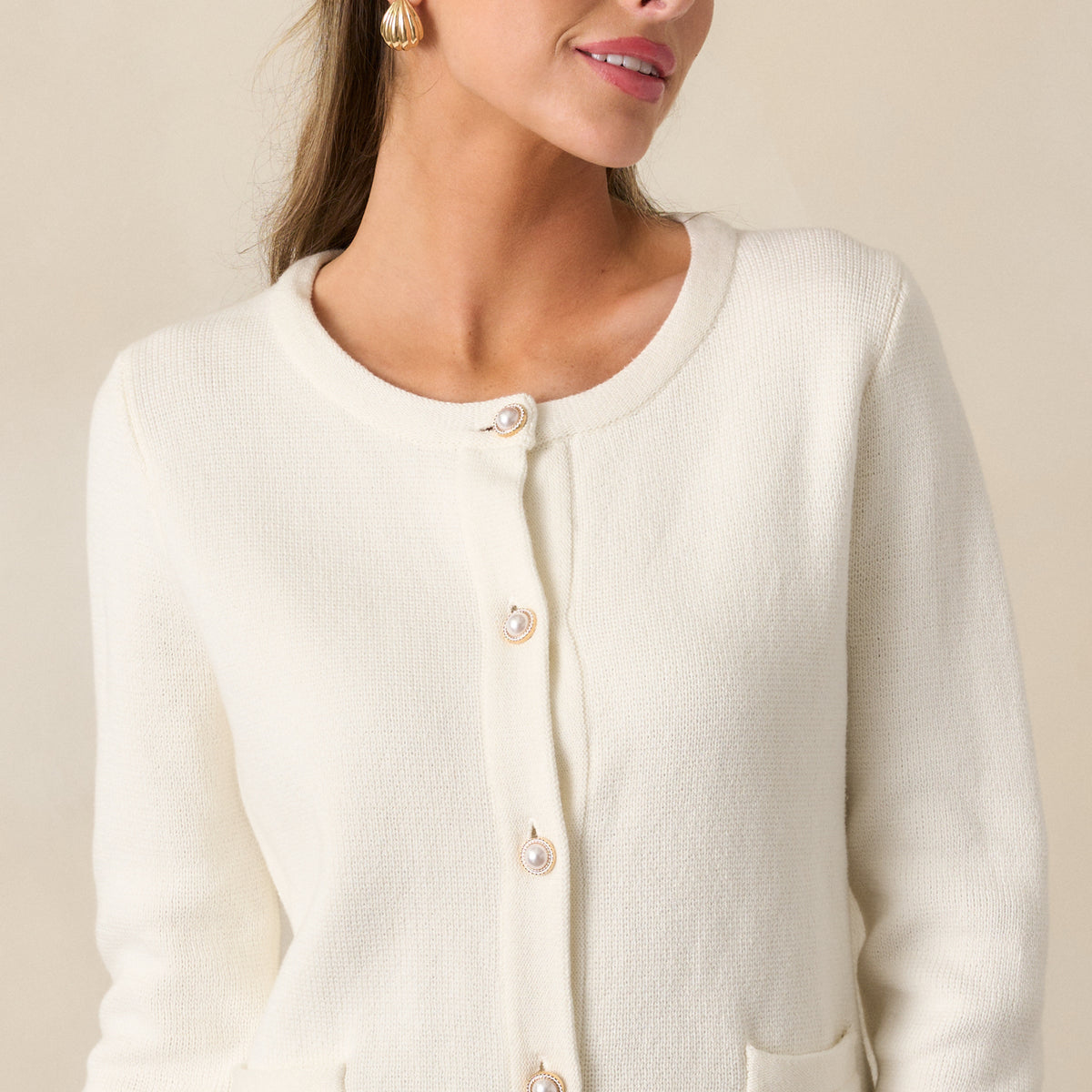 ENFOLD ニット DOUBLE FACE CARDIGAN Sade fringe cardigan – Line & Dot