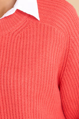 Just A Thought Tomato Red Sweater - Red Dress
