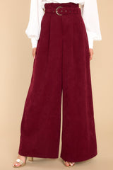 Keeping It Classy Burgundy Corduroy Pants - Red Dress