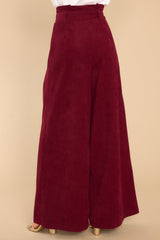 Keeping It Classy Burgundy Corduroy Pants - Red Dress