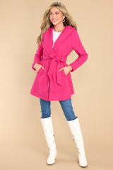 Know Deep Down Hot Pink Coat - Red Dress