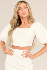 Life Story Natural Ivory Crop Top - Red Dress