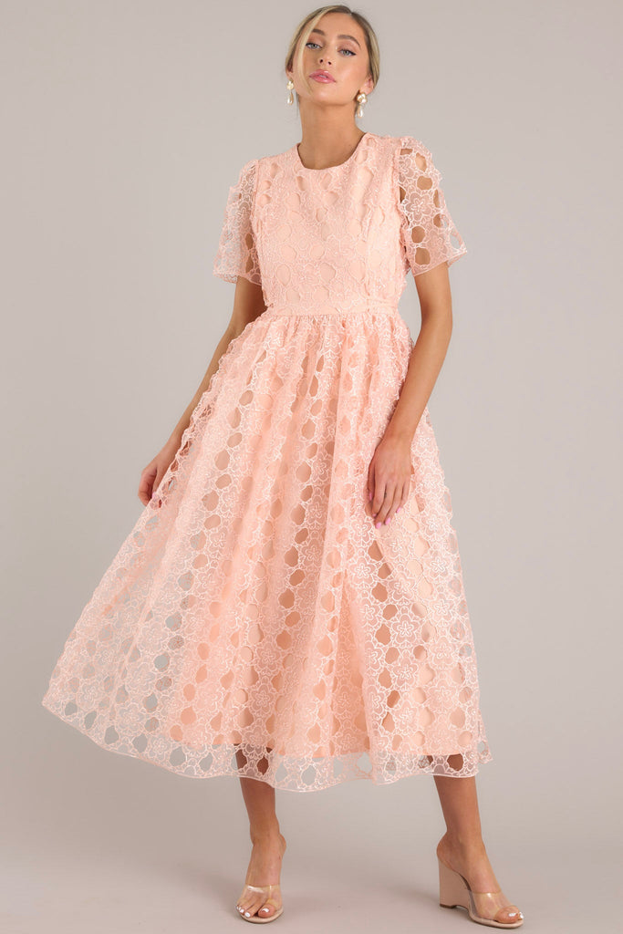 Magnetic Hearts Peach Multi Floral Print Dress
