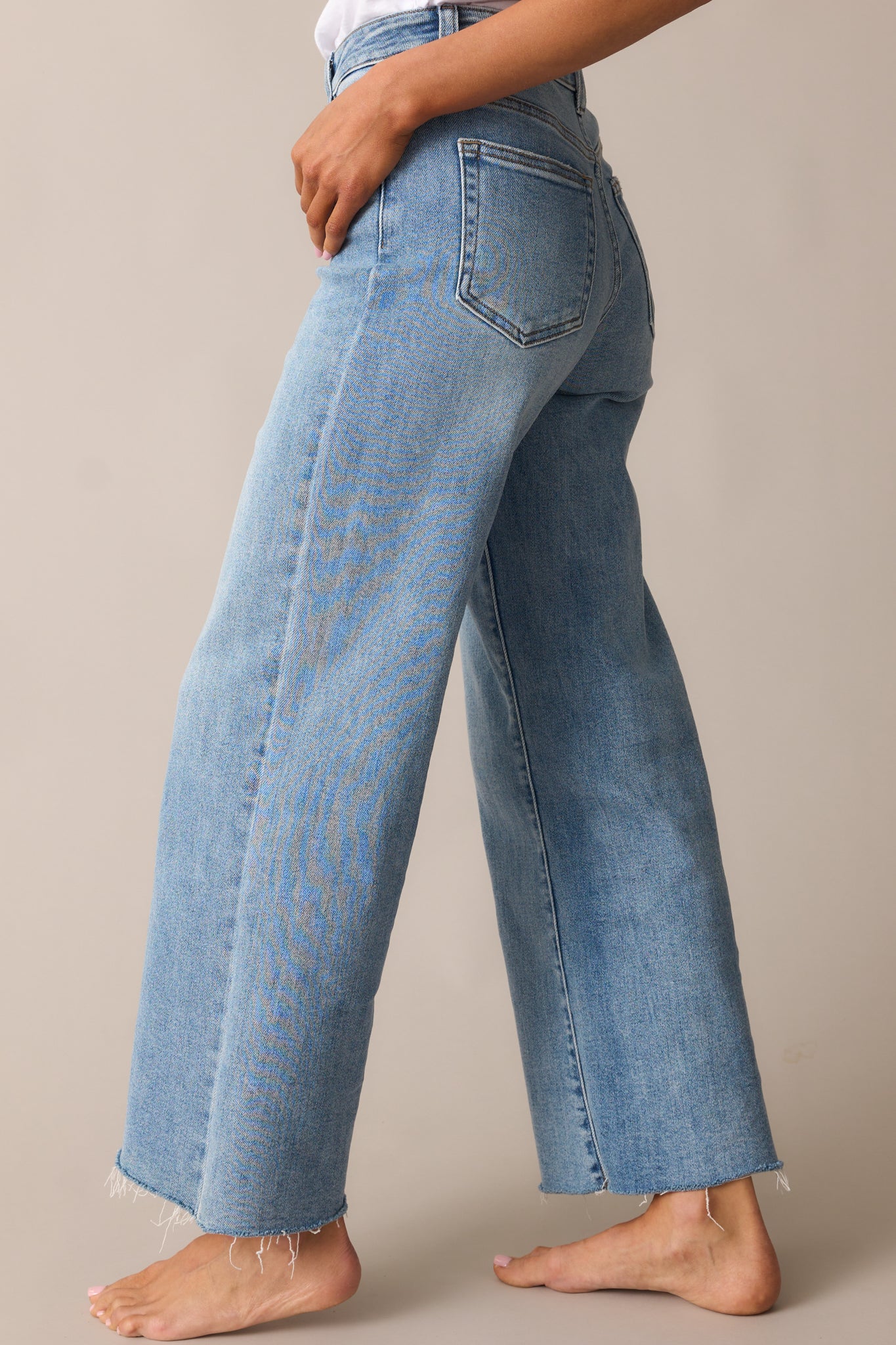 Light Wash Wide Leg Jeans - All Bottoms | Red Dress